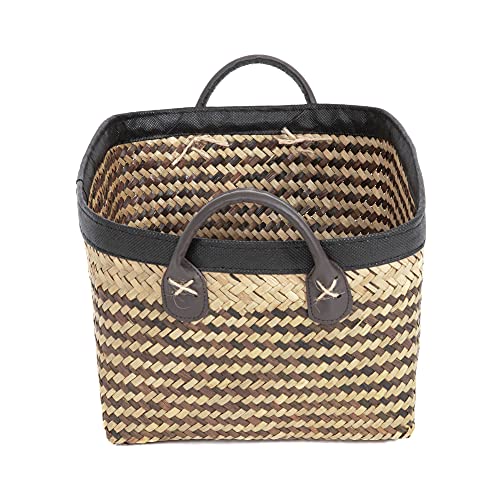 compactor-padang-ran6540-petit-panier-jonc-tress-brun-et-noir-28-x-23-x-15-5-cm image 7