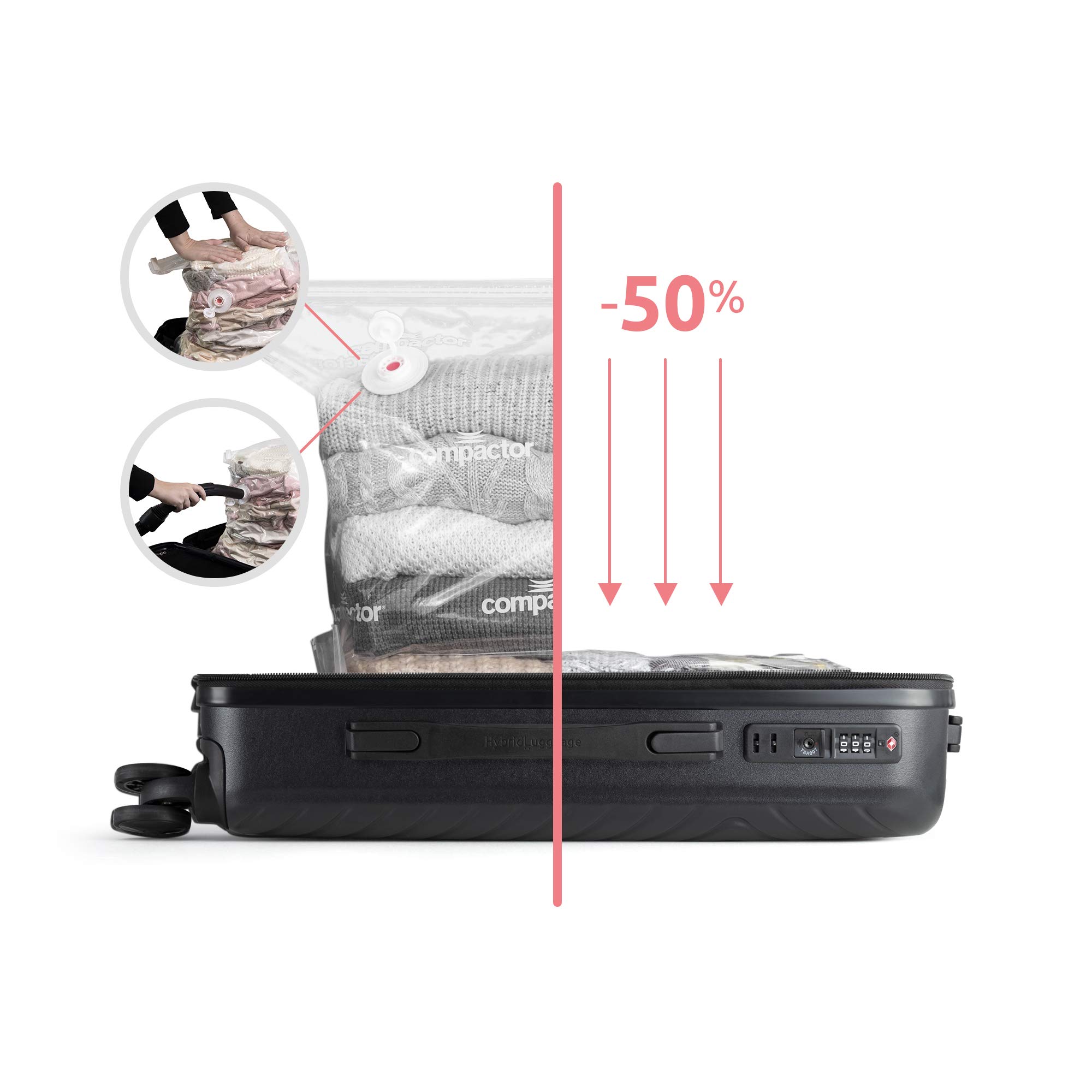 compactor-cosmos-lot-2-valises-s-l-avec-sac-sous-vide-noir image 3