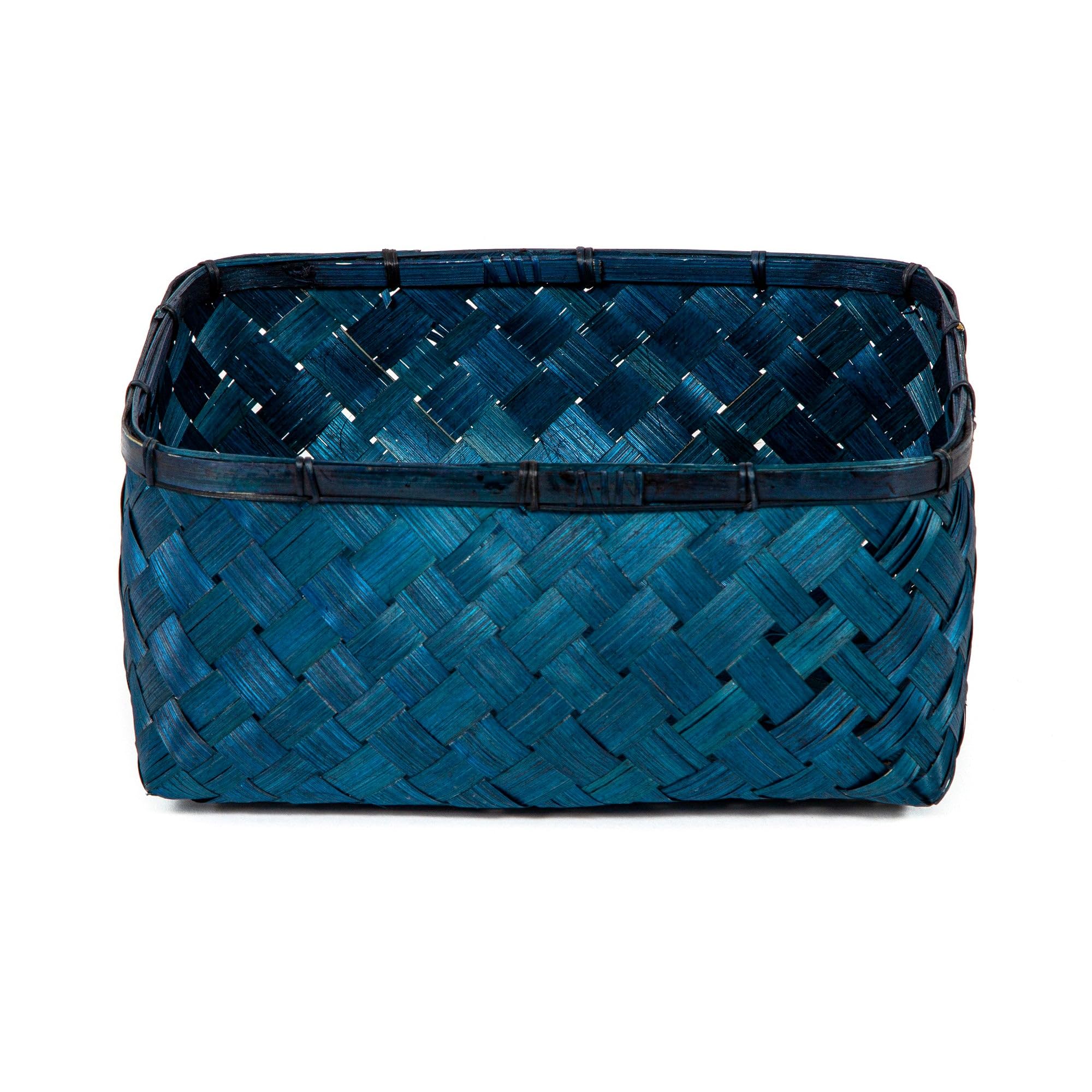 compactor-home-hanoi-panier-de-rangement-bambou-l-bleu-30-x-23-x-h-15-cm image 2