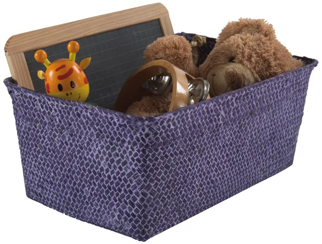 compactor-rangement-cie-kito-panier-jonc-tress-violet-30-x-20-x-13-cm-ran6531 image 1