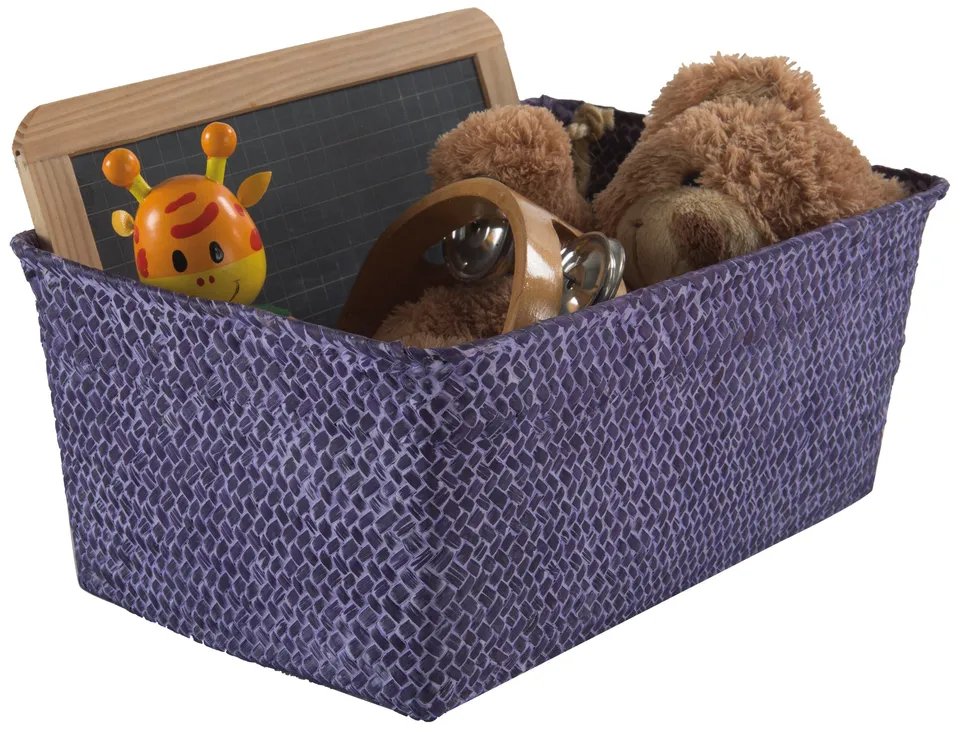 compactor-rangement-cie-kito-panier-jonc-tress-violet-30-x-20-x-13-cm-ran6531 image 1