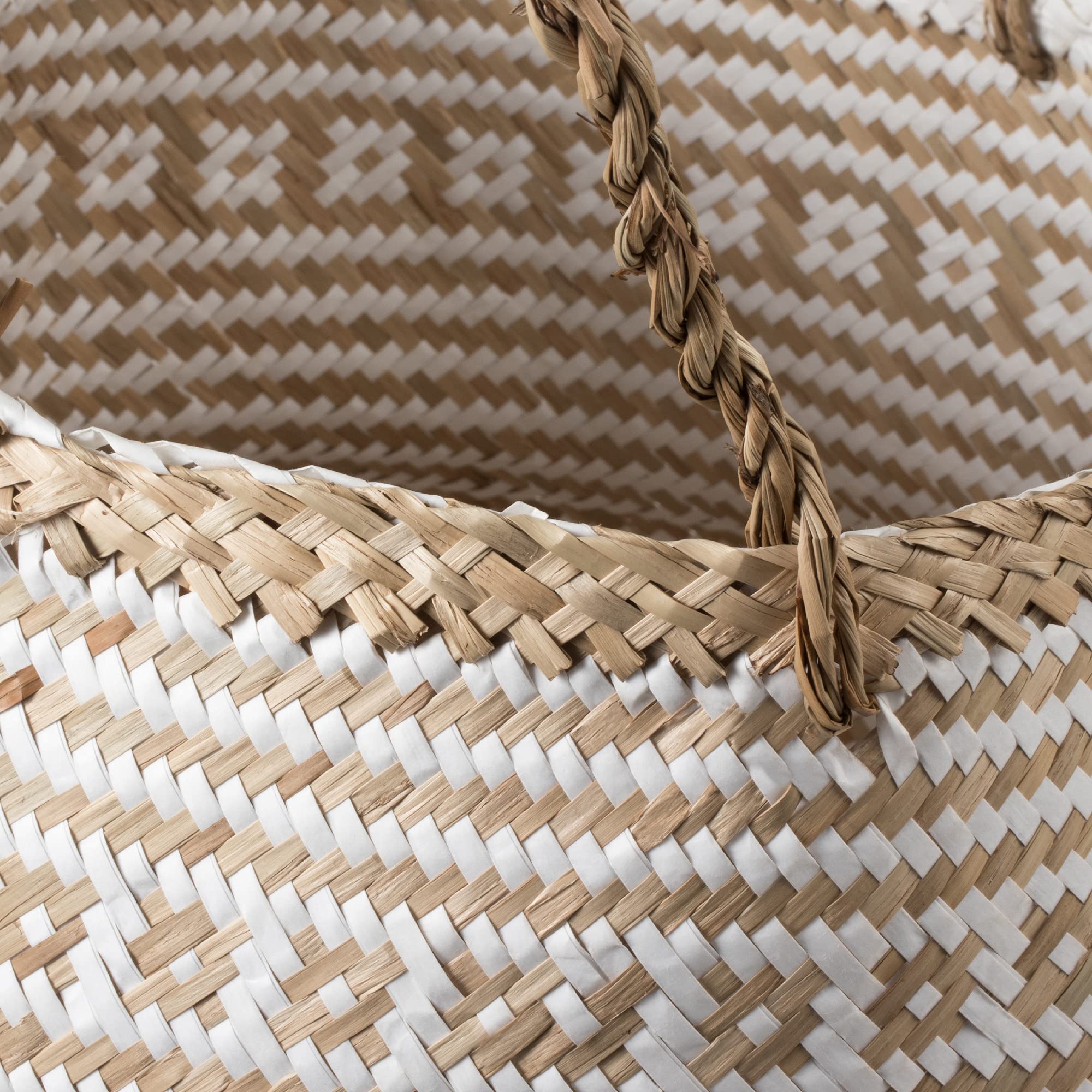 compactor-panier-de-rangement-en-jonc-tiss-medium-35-x-32-cm-brun-naturel-blanc image 6