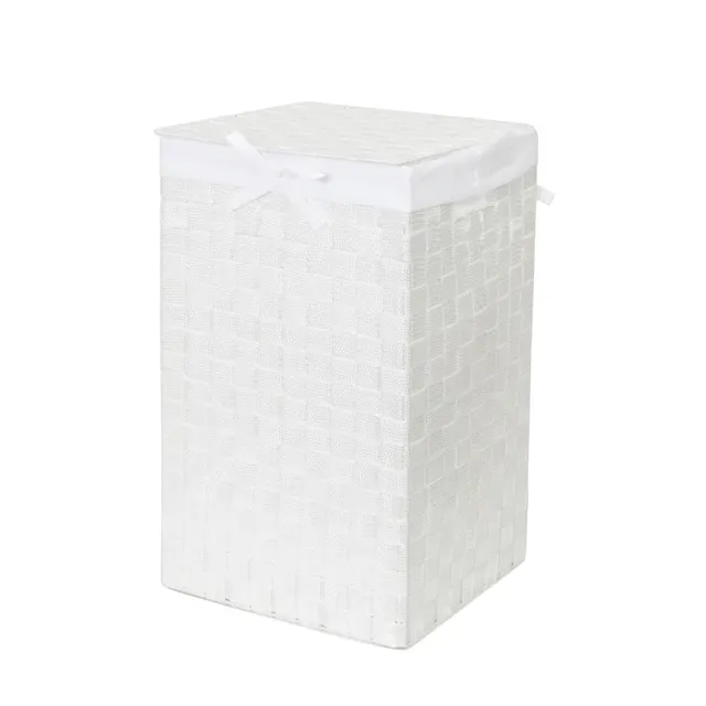 compactor-stan-panier-linge-blanc-30x30xh50-cm-ran6889-avec-couvercle image 1