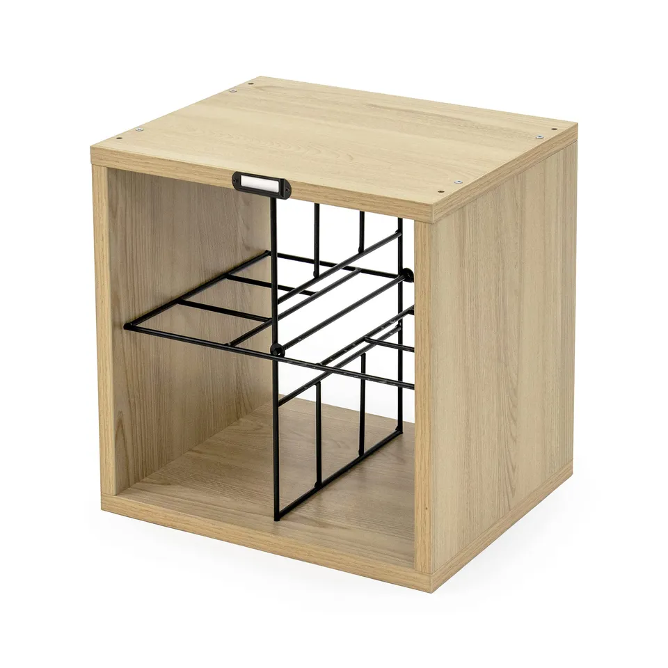 compactor-rh-ne-casier-vin-cube-16-bouteilles-marron-noir-36x30x36-5-cm image 1