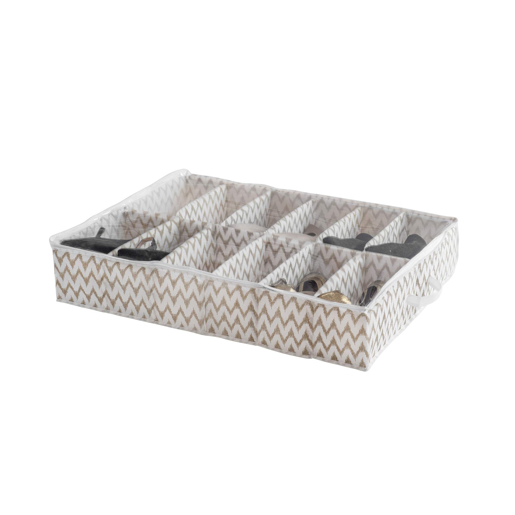 compactor-ikat-ran7518-sac-de-rangement-sous-lit-chaussures-12-compartiments-bei image 4