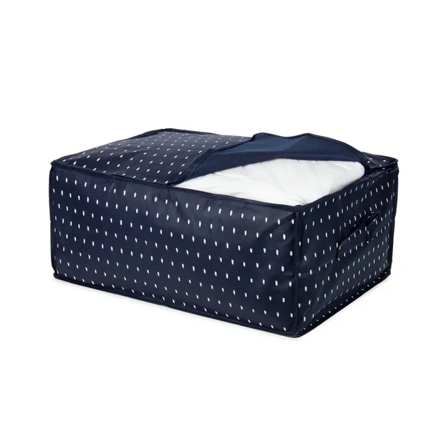 compactor-kasuri-lot-2-housses-couette-bleu-marine-70x50xh30-cm image 1