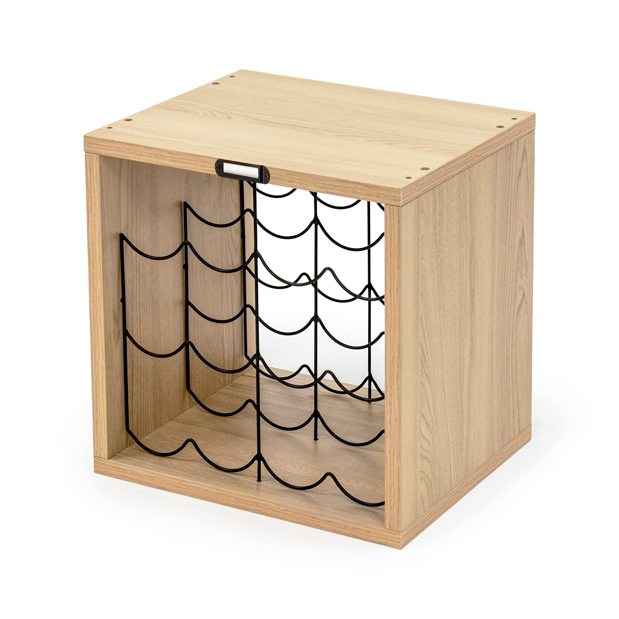 compactor-medoc-cube-vin-9-bouteilles-bois-et-acier-brun-noir image 5