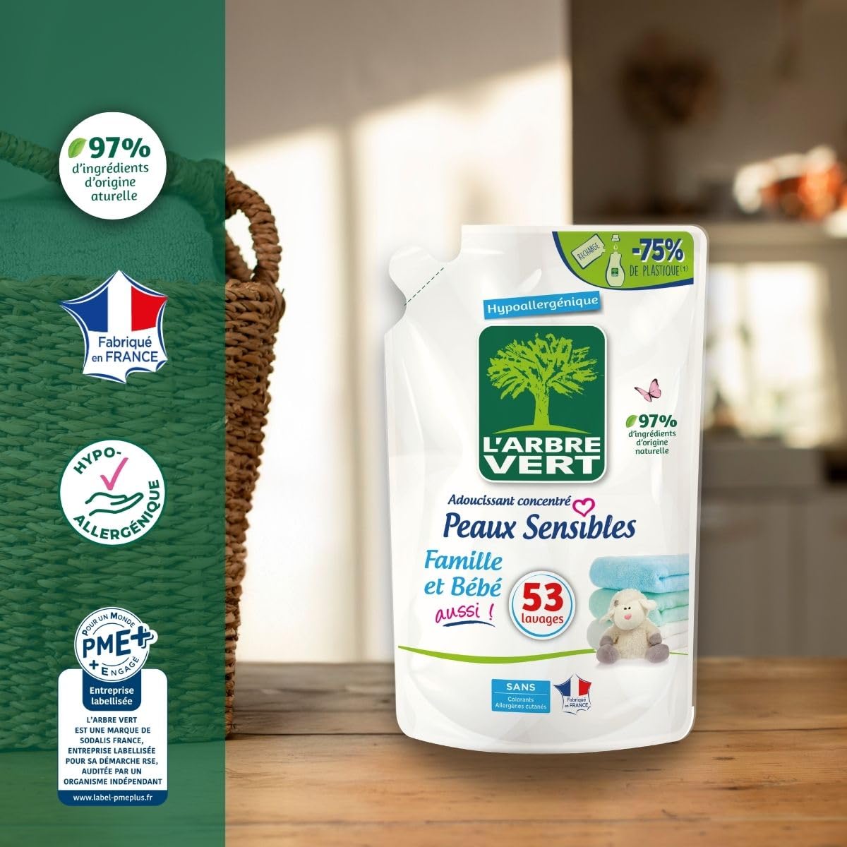 l-arbre-vert-adoucissant-concentr-peaux-sensibles-800ml-53-lavages image 2