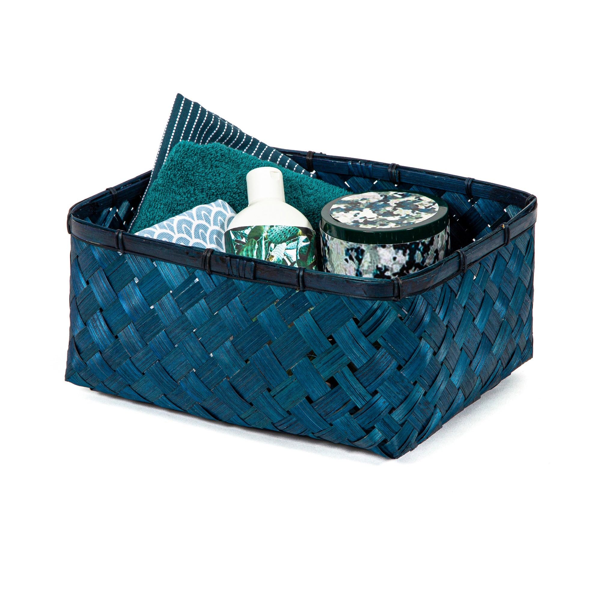 compactor-home-hanoi-panier-de-rangement-bambou-l-bleu-30-x-23-x-h-15-cm image 4