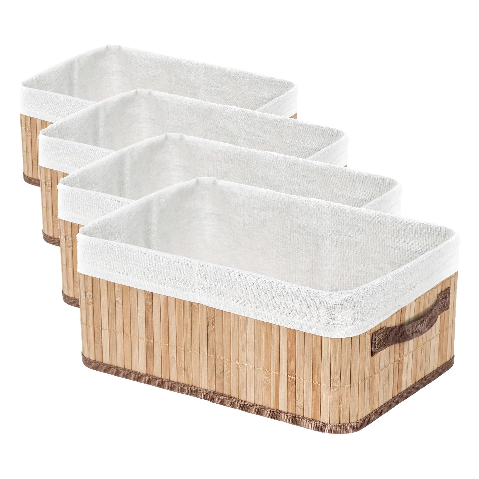 compactor-panier-linge-bambou-blanc-rectangulaire-pliable-avec-couvercle image 7