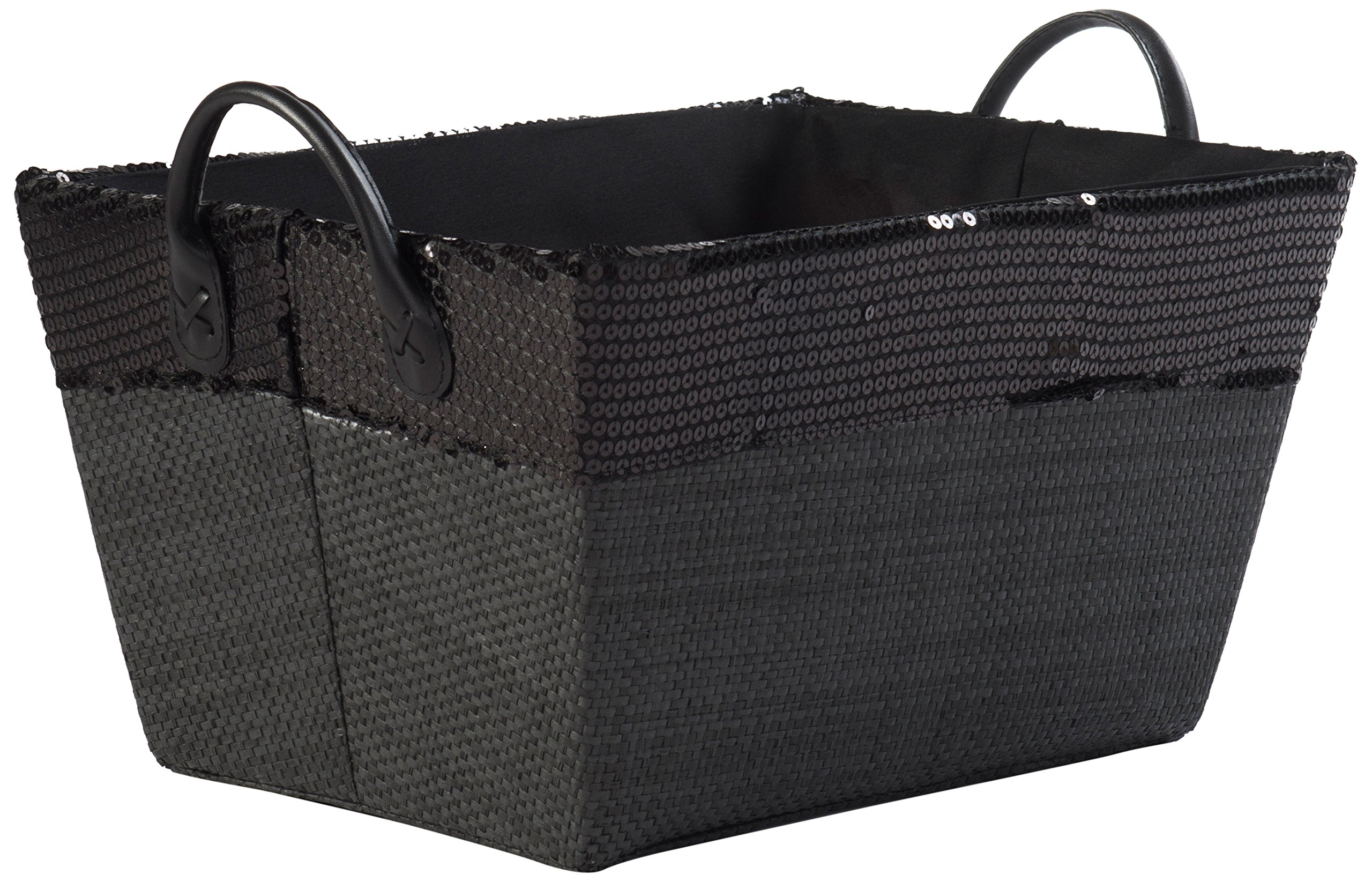 compactor-home-ran4991-panier-de-rangement-papier-tiss-noir-36x26x19-cm image 5