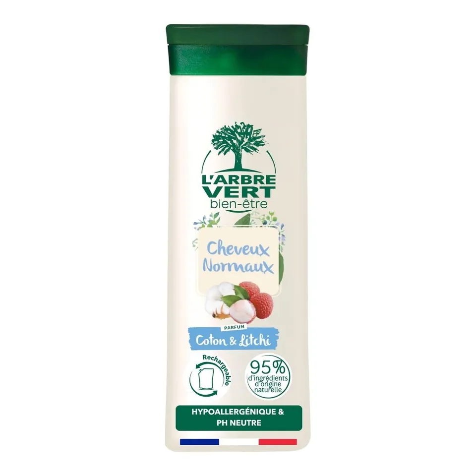 l-arbre-vert-bien-tre-shampooing-cheveux-normaux-coton-et-litchi-250ml image 1