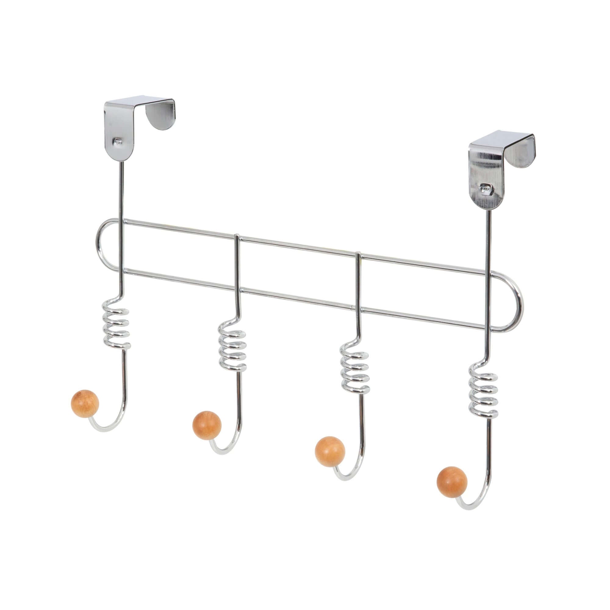 compactor-spirale-pat-re-de-porte-4-crochets-chrome-et-bois image 1