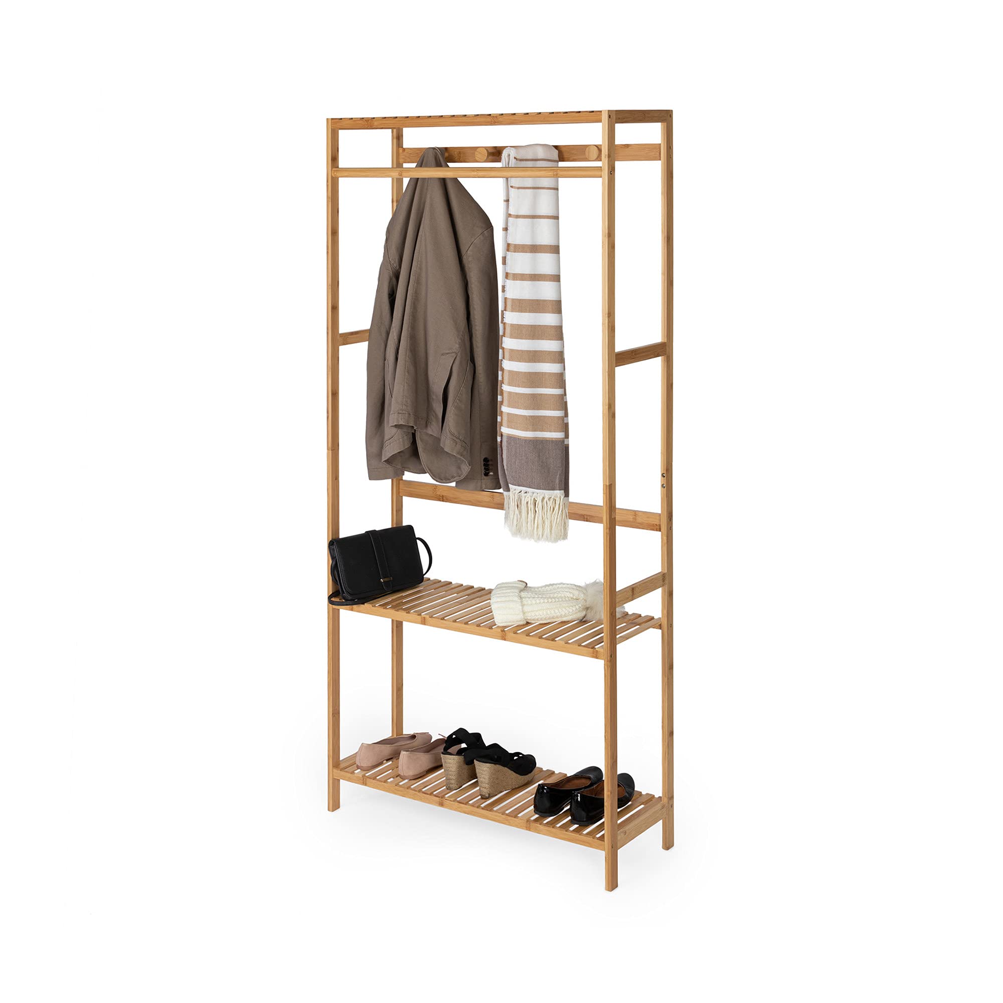 compactor-nara-ran10822-porte-v-tements-multifonctionnel-bambou-80x27-5x170-cm image 2