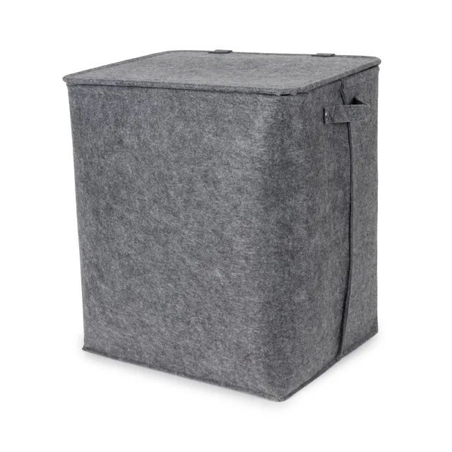 compactor-felt-ran8636-panier-linge-gris-avec-couvercle-44-x-39-x-50-cm-avec-poi image 1