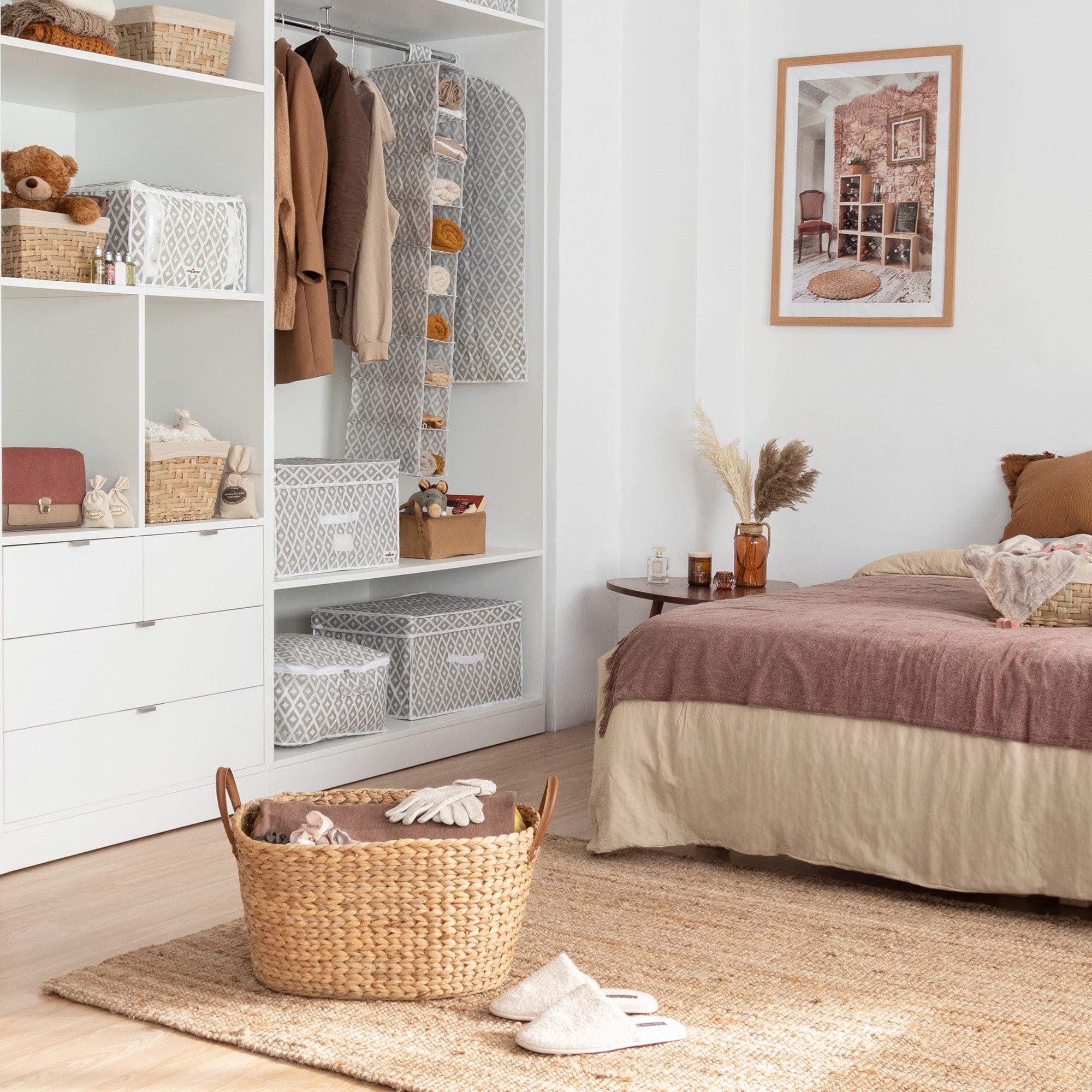 compactor-panier-linge-belize-jacinthe-d-eau-beige-60x45cm image 7