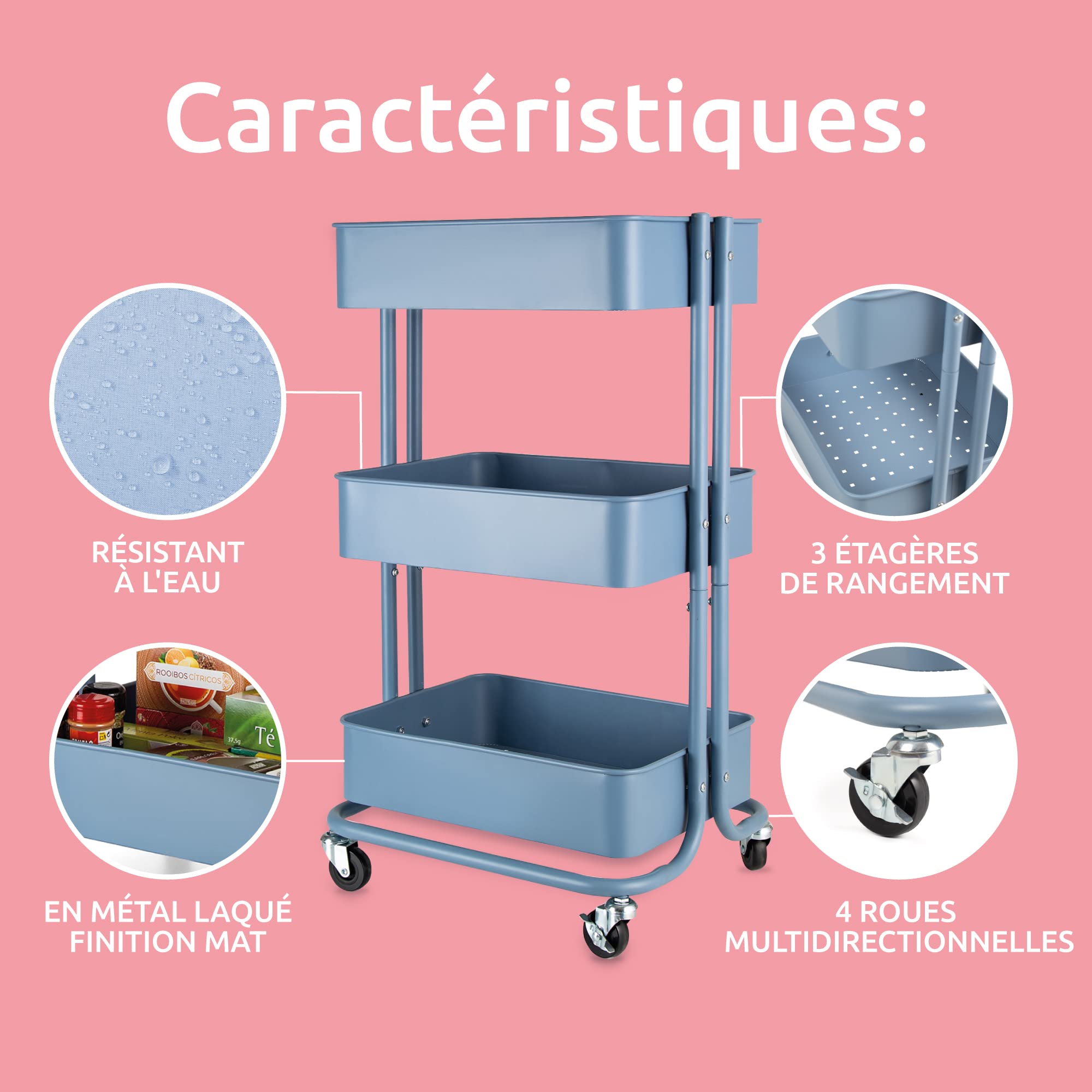 compactor-grena-chariot-de-rangement-salle-de-bain-3-tag-res-roulettes-bleu image 4