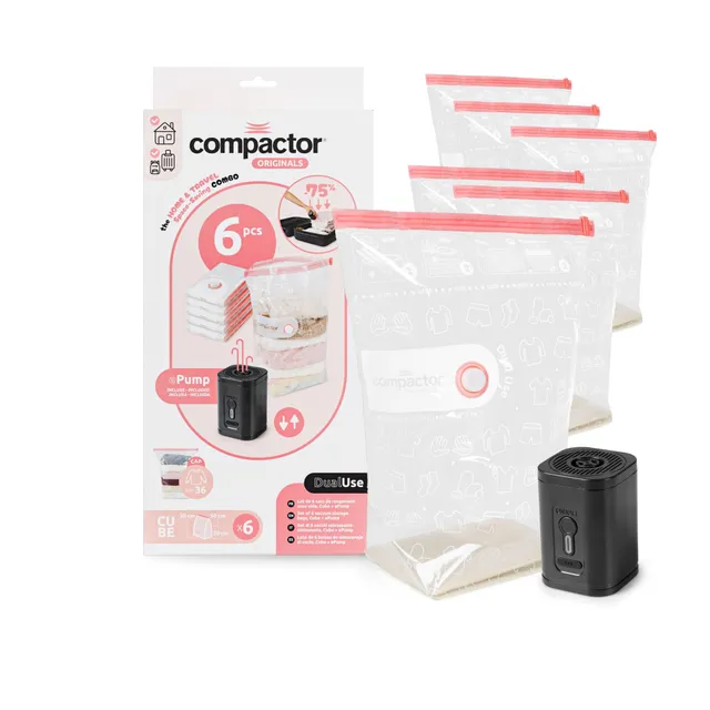 compactor-lot-6-cubes-rangement-sous-vide-voyage-pompe-lectrique image 1