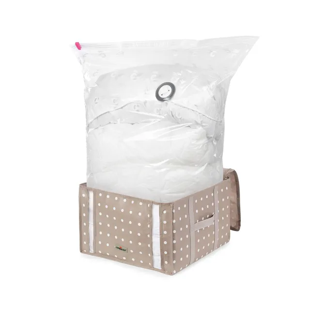 compactor-housse-de-rangement-sous-vide-42-x-40-x-h-25-cm-marron image 1
