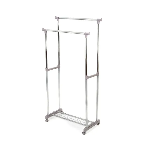 compactor-alex-ran2530-portant-v-tements-double-gris-83-5-x-44-x-h-160-cm-sur-ro image 1