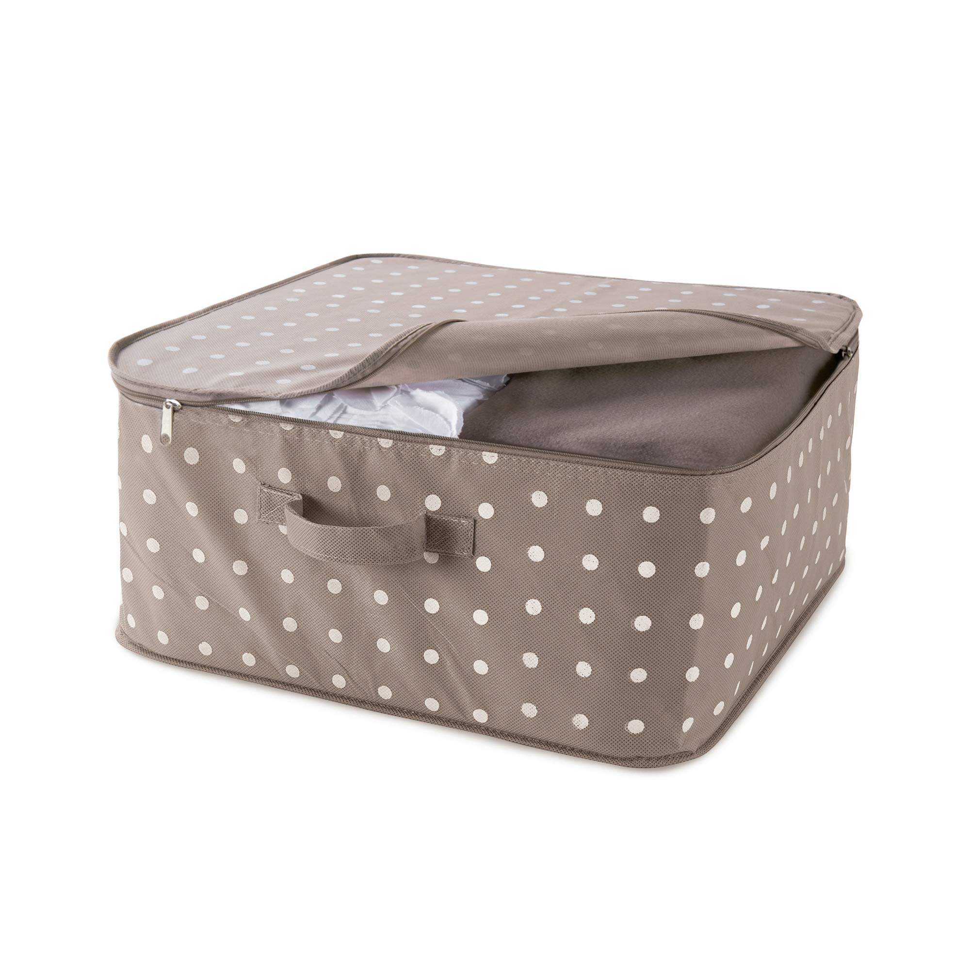 compactor-rivoli-sac-de-rangement-v-tements-marron-blanc-avec-fermeture-clair image 2