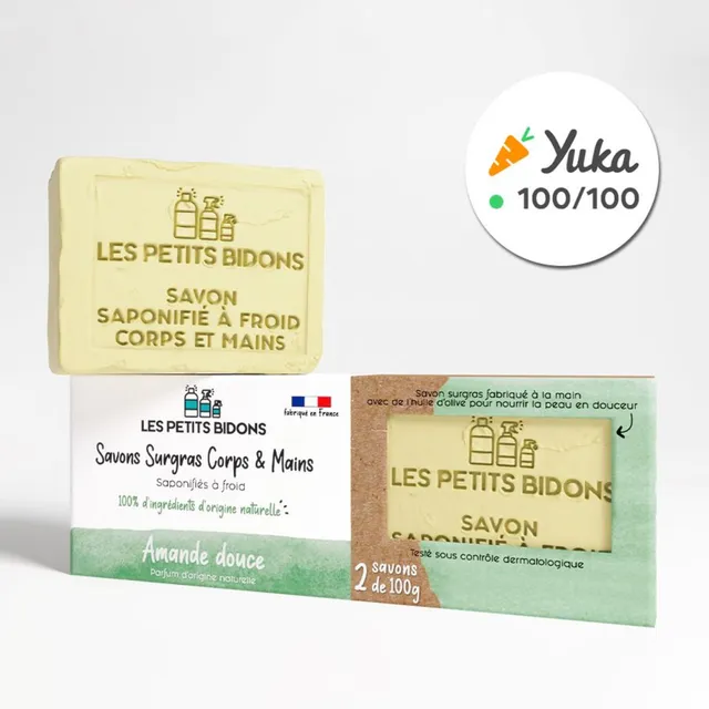 les-petits-bidons-savon-surgras-solide-corps-et-mains-amande-douce image 1