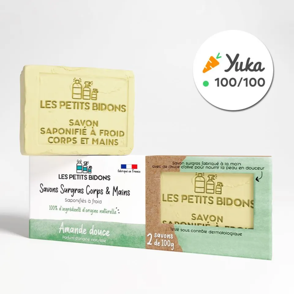 les-petits-bidons-savon-surgras-solide-corps-et-mains-amande-douce image 1
