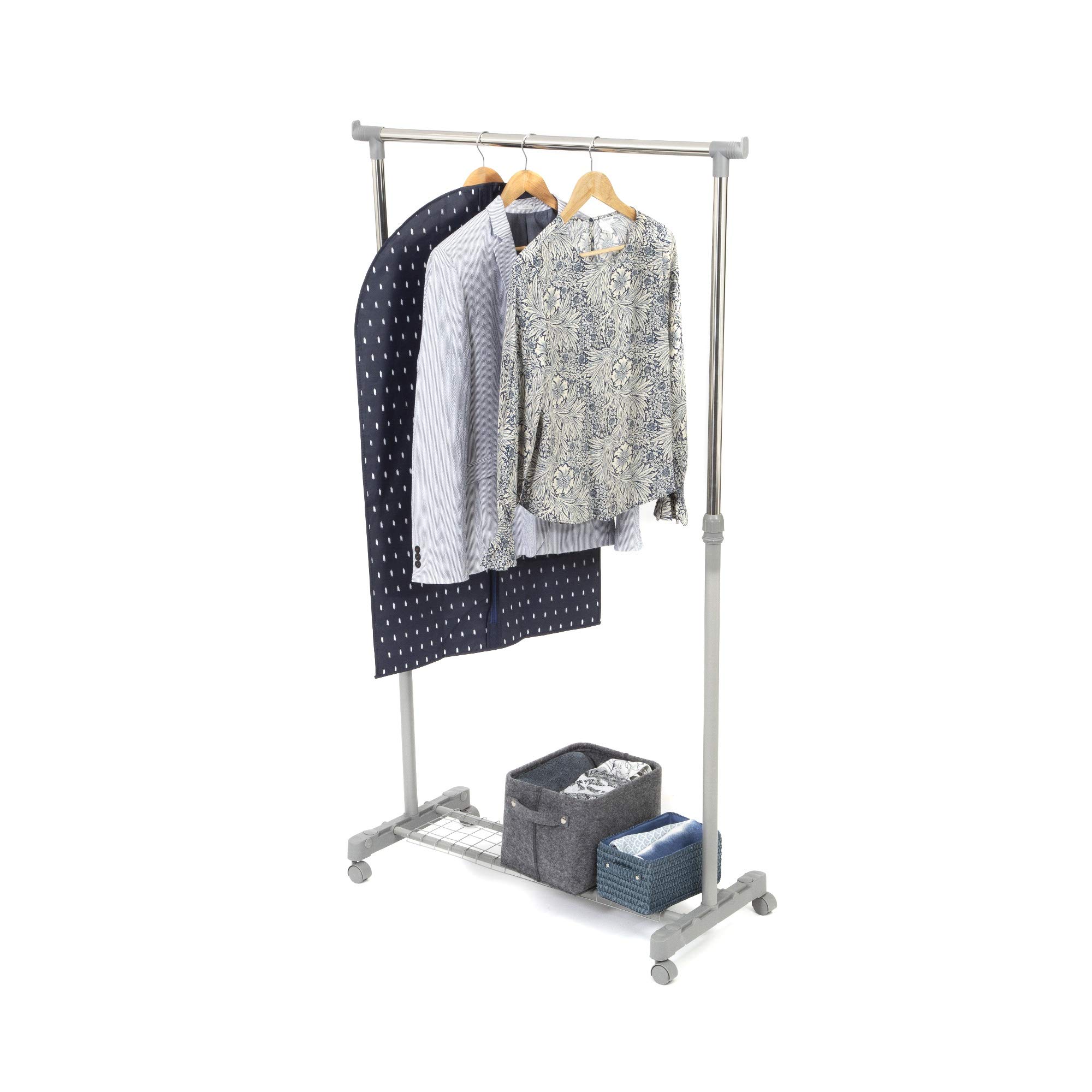 compactor-loft-portant-v-tements-sur-roulettes-gris-et-chrome-hauteur-r-glable image 5