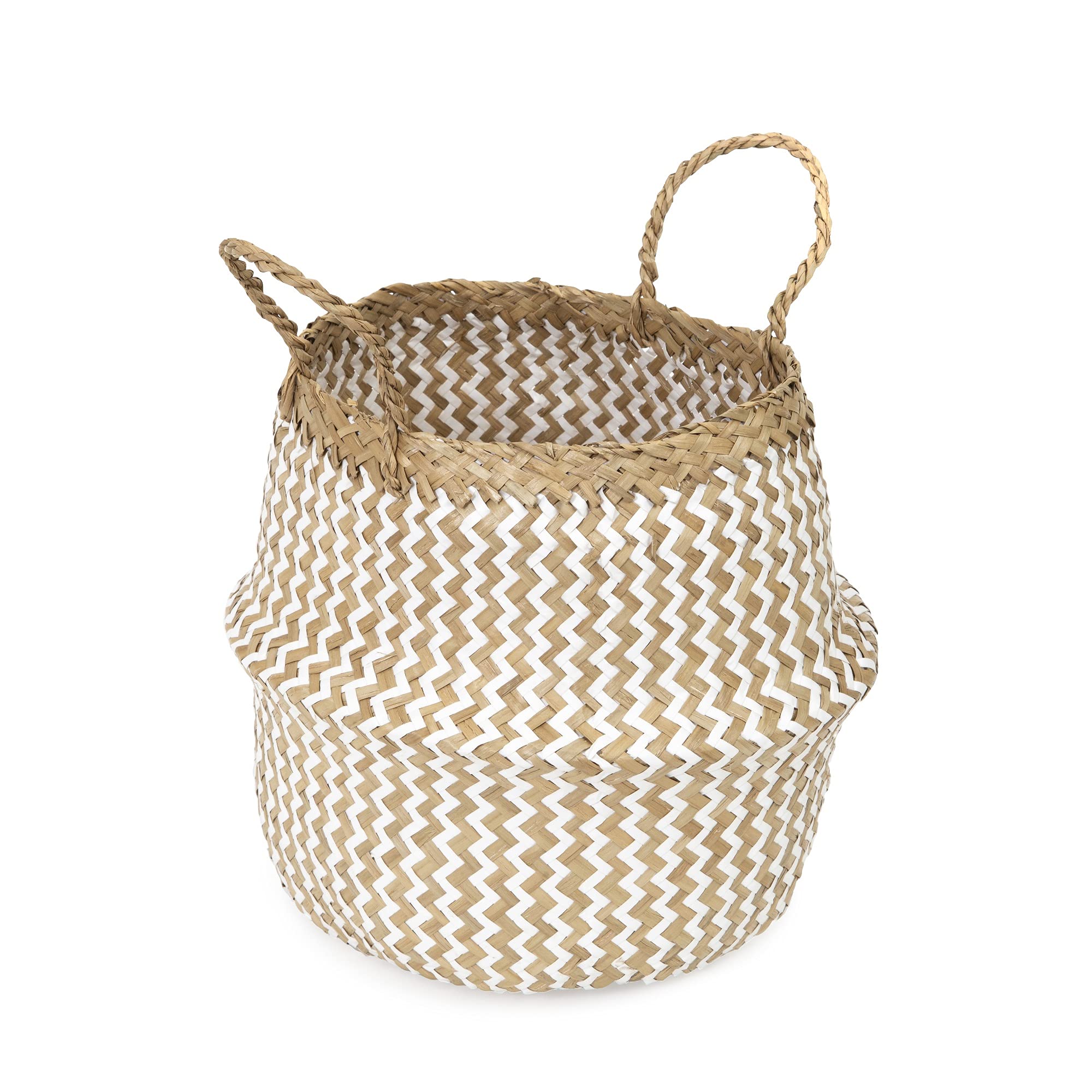 compactor-belly-m-panier-herbe-de-mer-blanc-27x27x26cm image 1