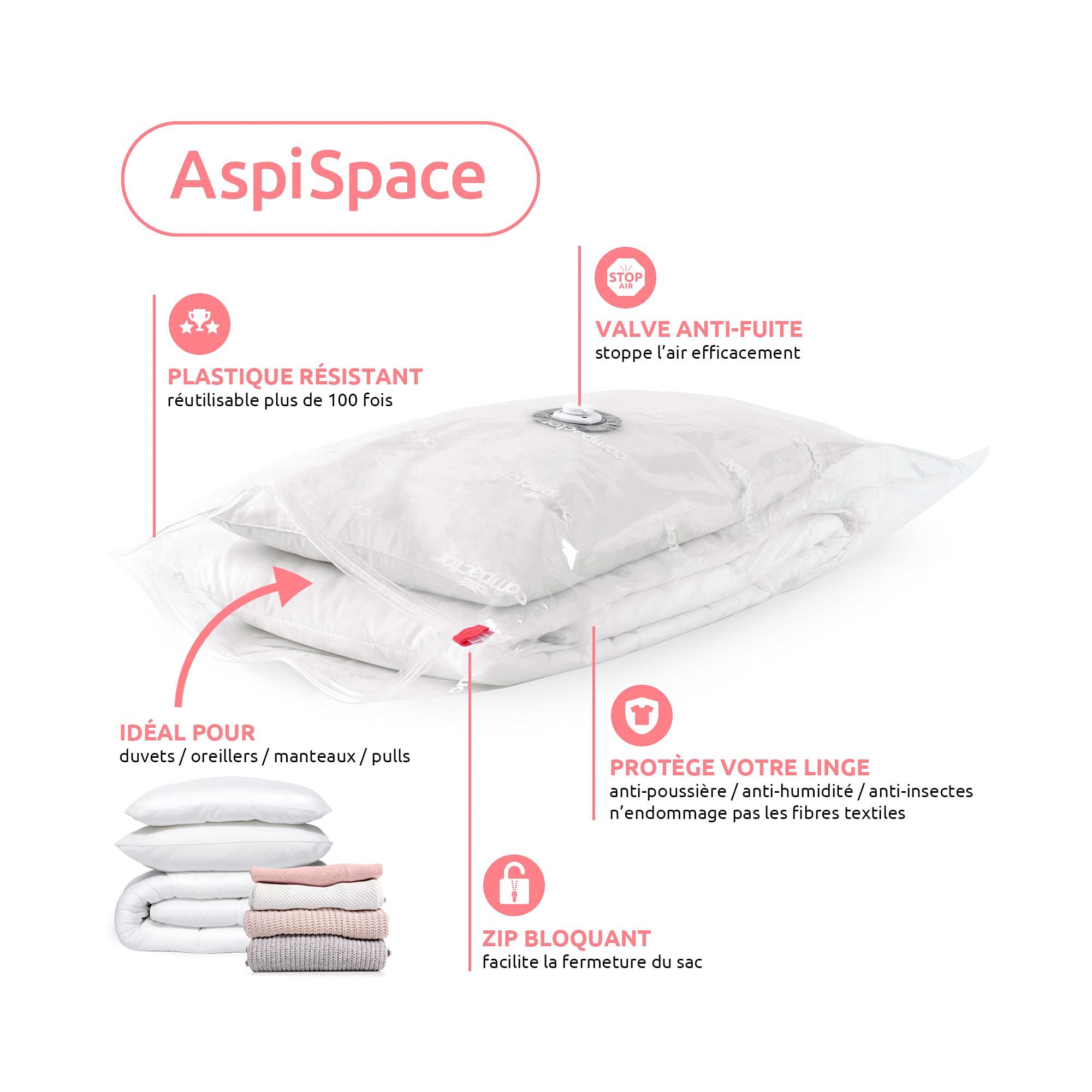 compactor-aspispace-lot-6-sacs-sous-vide-m-et-l-extra-plats-pompe-manuelle image 2