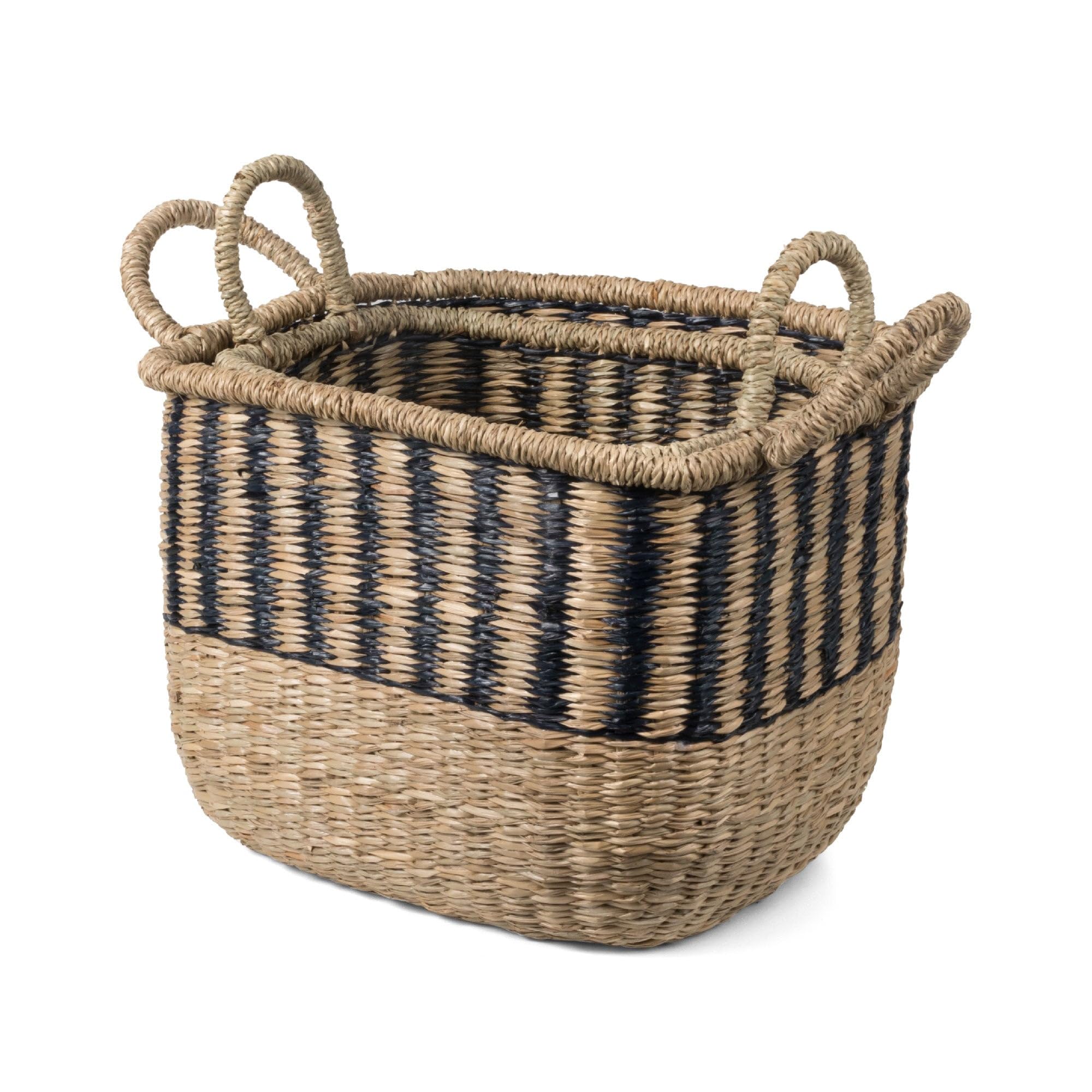 compactor-lot-2-paniers-jonc-de-mer-noir-37x28-5xh36-cm image 3