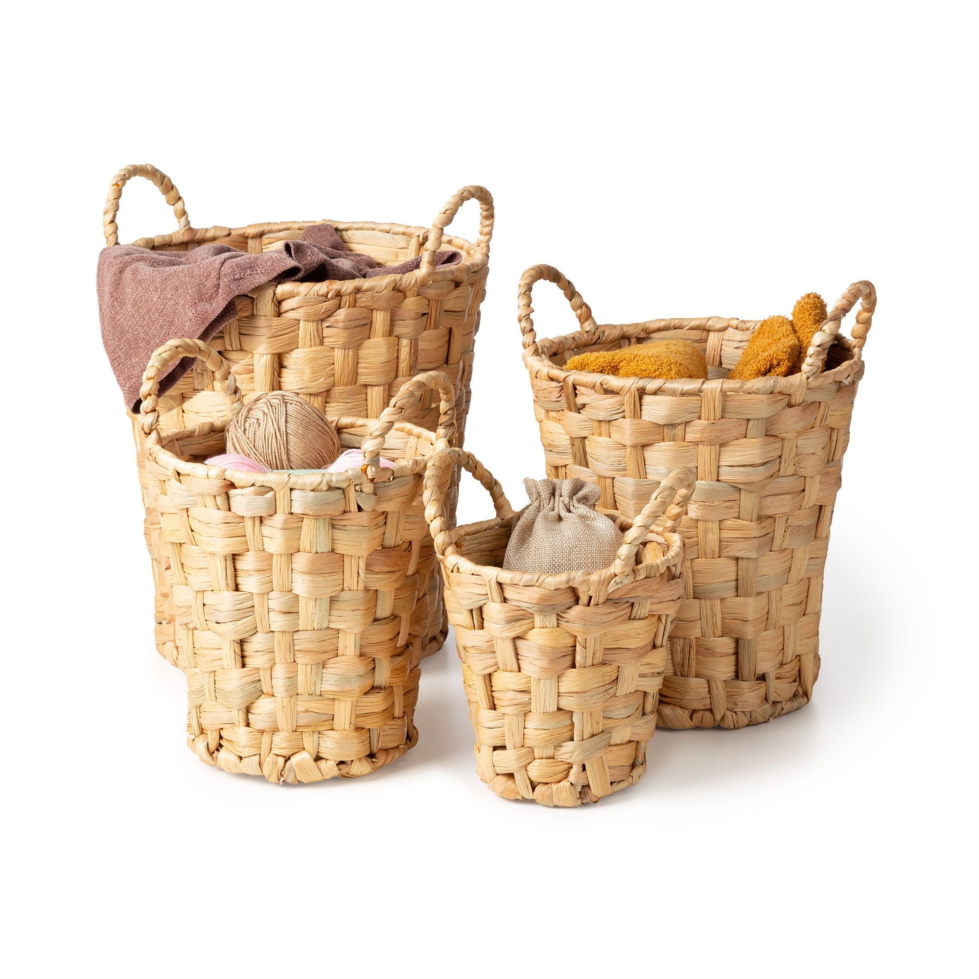 compactor-lot-4-paniers-rangement-jacinthe-d-eau-naturelle-armature-m-tal image 3