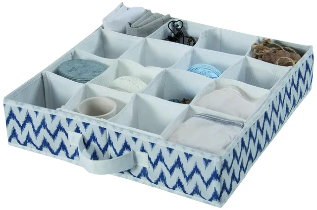 compactor-ran6555-ikat-s-parateur-de-tiroir-bleu-blanc-40-x-40-x-9-cm image 1