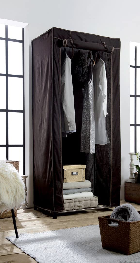 compactor-cottage-garde-robe-portable-chocolat-75x50x170-cm image 3