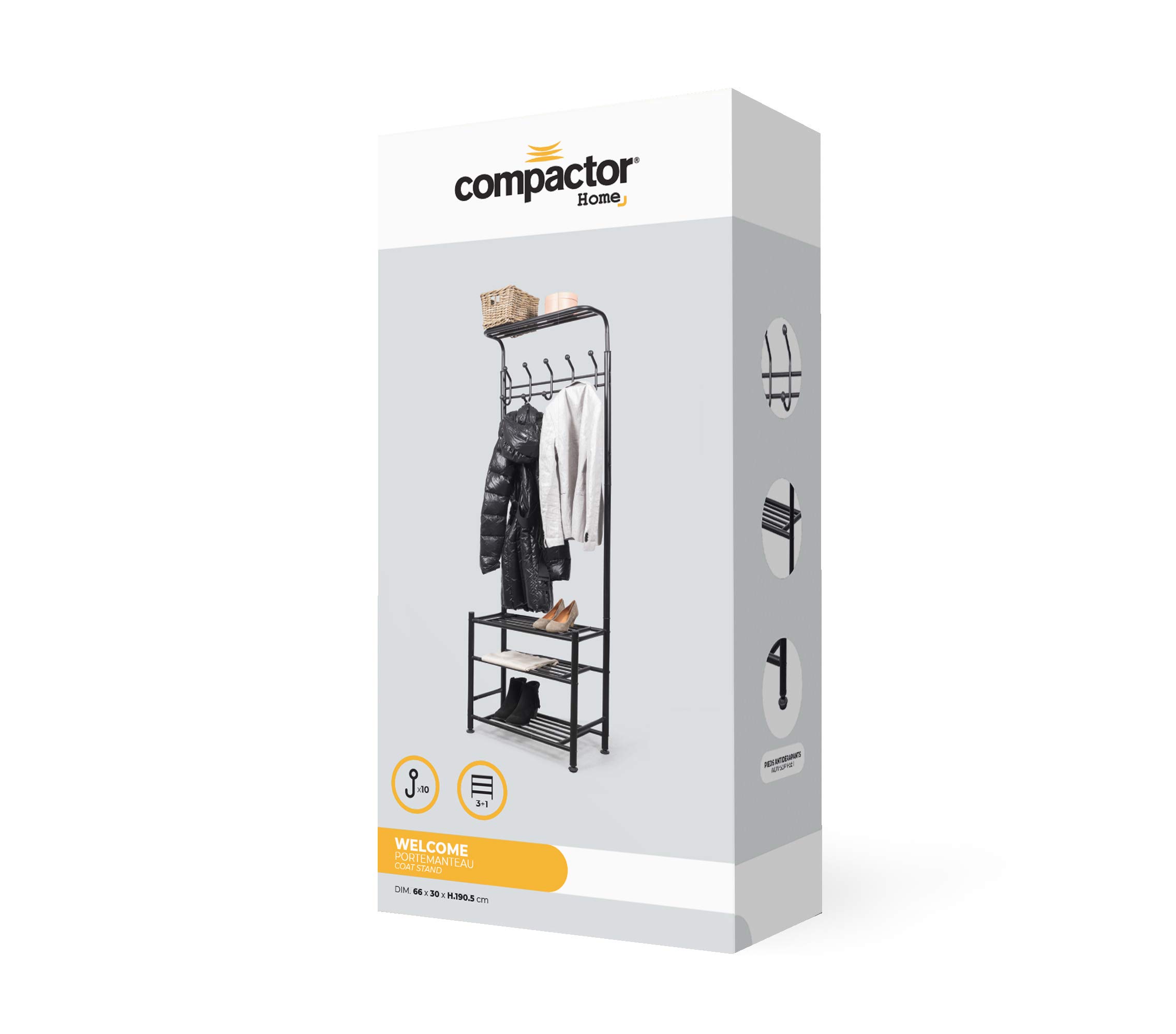 compactor-welcome-portant-v-tements-noir-68-x-32-x-h191-cm-ran10045 image 5