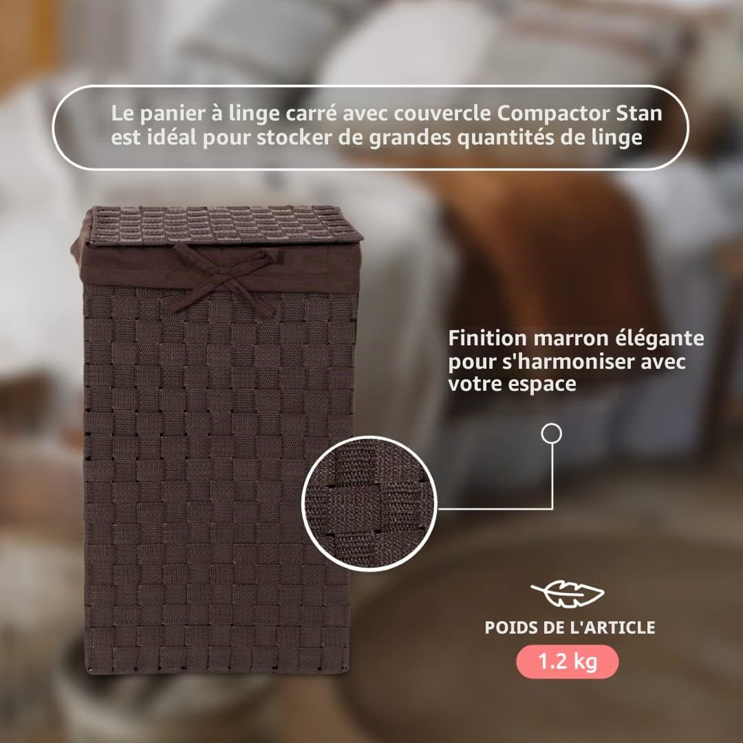 compactor-stan-panier-linge-carr-avec-couvercle-marron-30x30x50-cm image 4