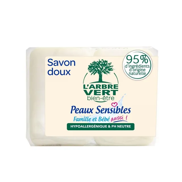l-arbre-vert-savon-solide-peaux-sensibles-2-x-100-g image 1
