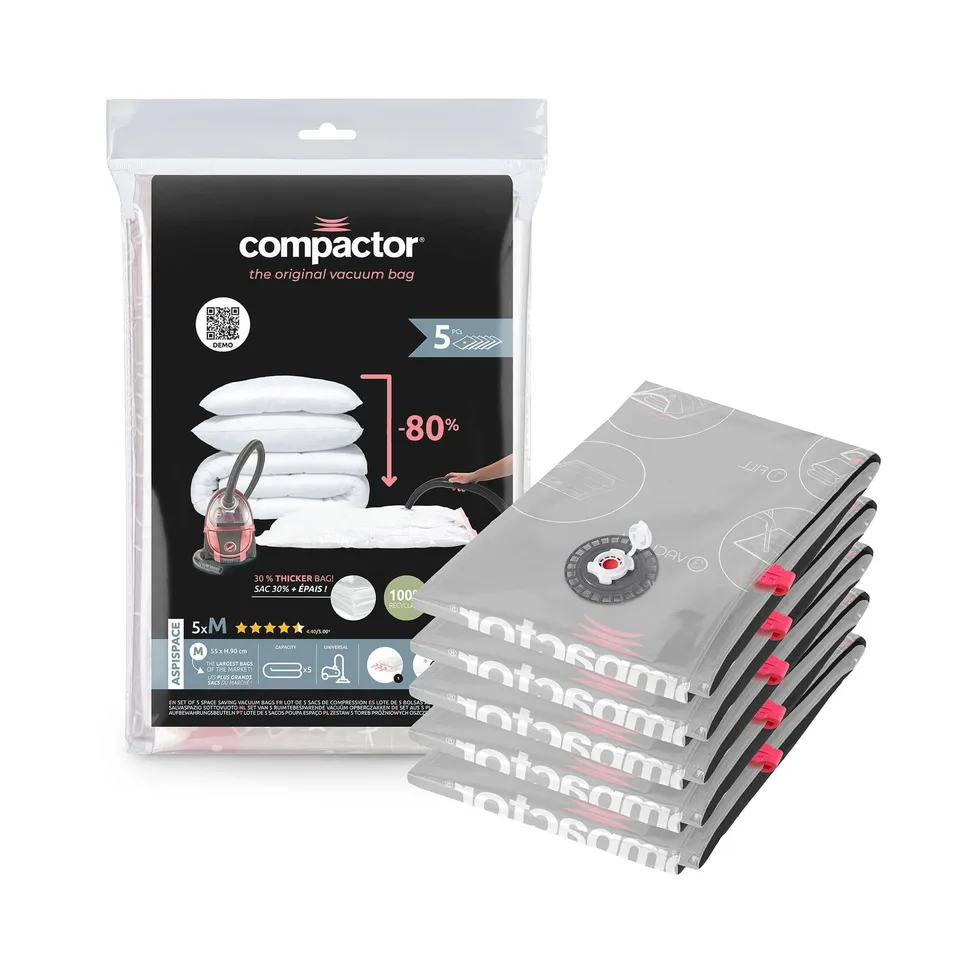 compactor-lot-5-sacs-rangement-sous-vide-m-55-x-90-cm-noirs image 1