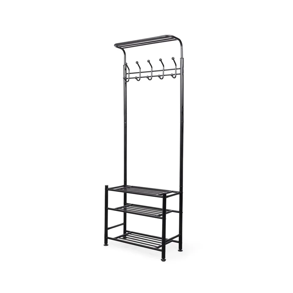 compactor-welcome-portant-v-tements-noir-68-x-32-x-h191-cm-ran10045 image 1