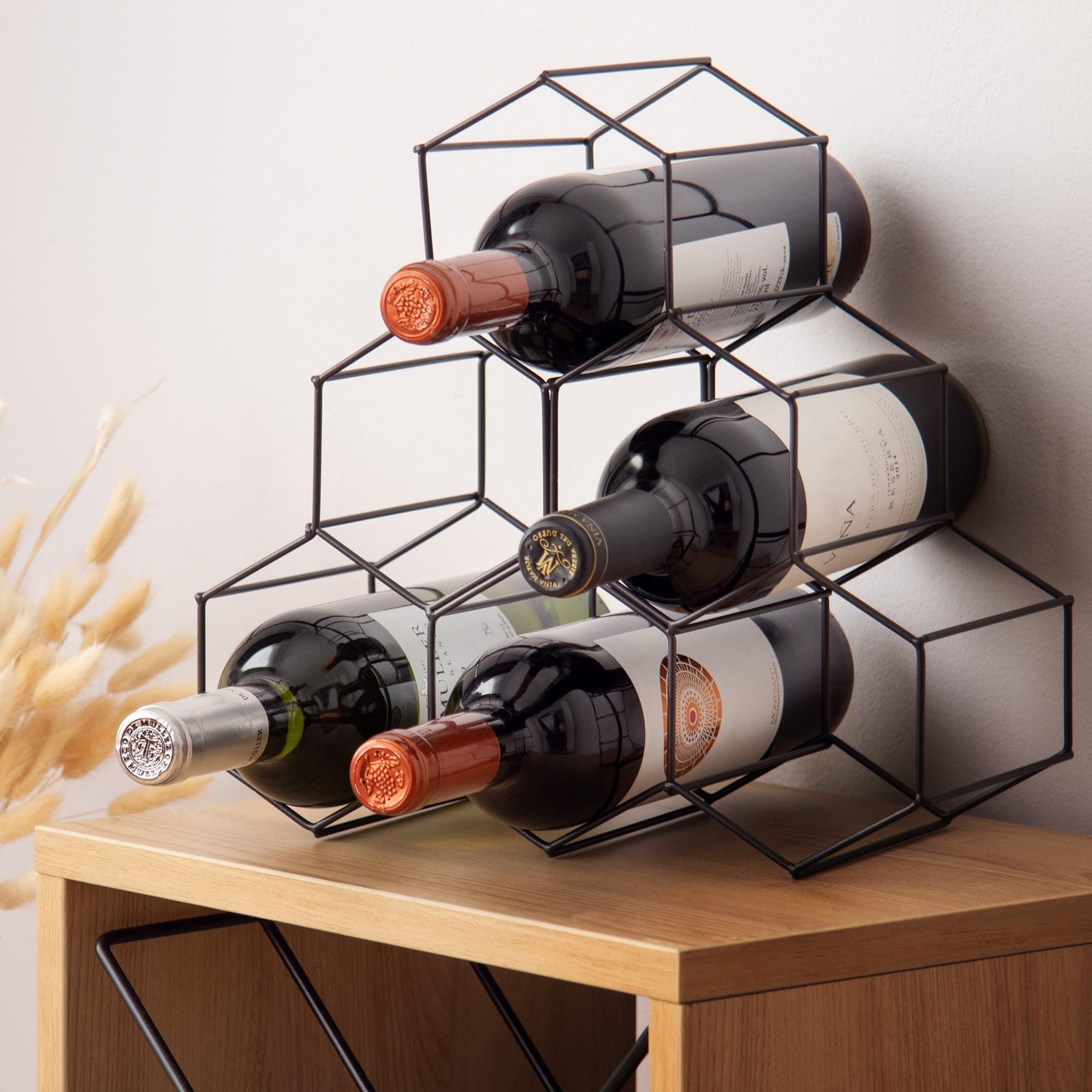 compactor-hexa-range-bouteilles-m-tal-bronze-mat-6-bouteilles-28x28-cm image 5