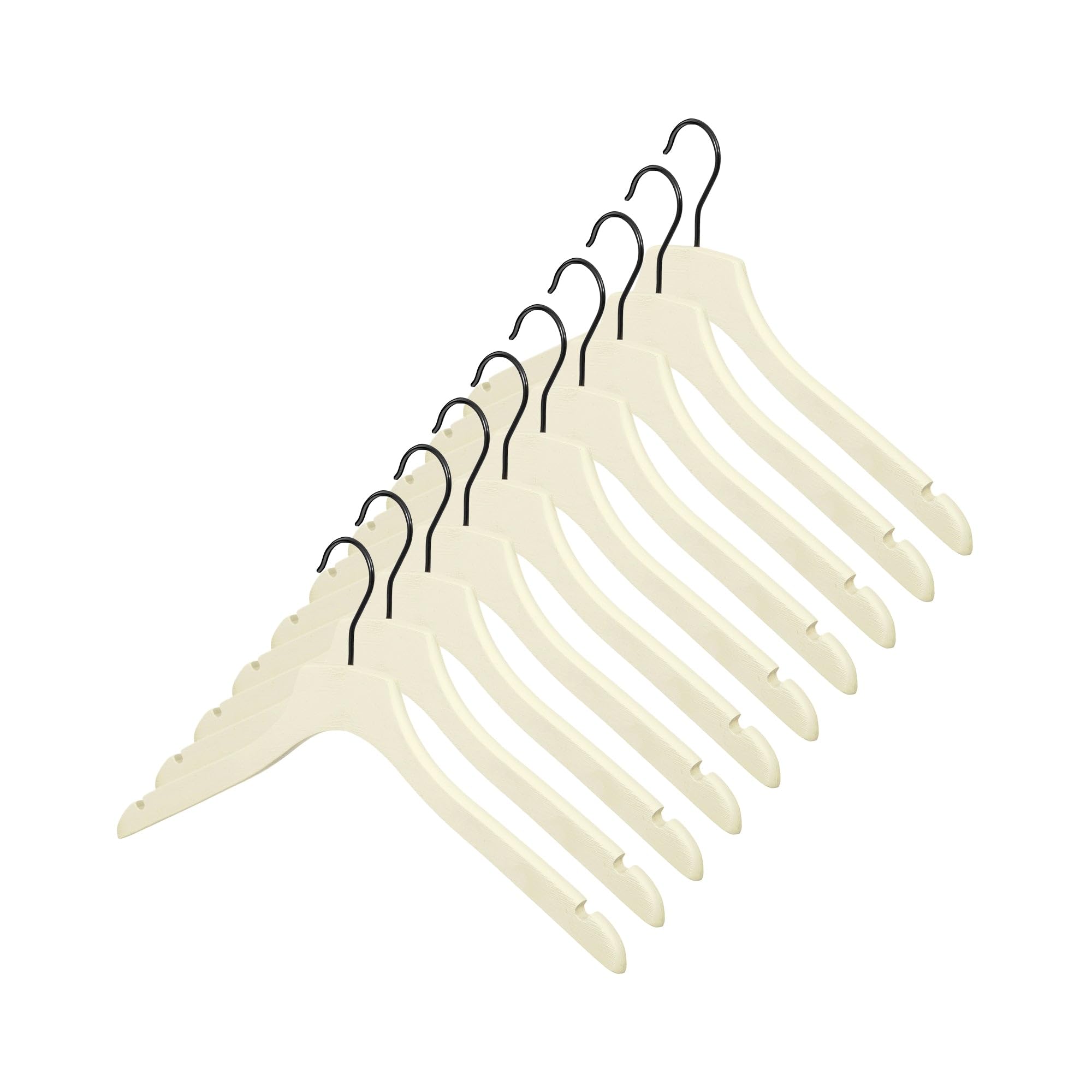compactor-cancale-lot-10-cintres-v-tements-bois-44-x-1-2-x-h-25-cm-cru image 1