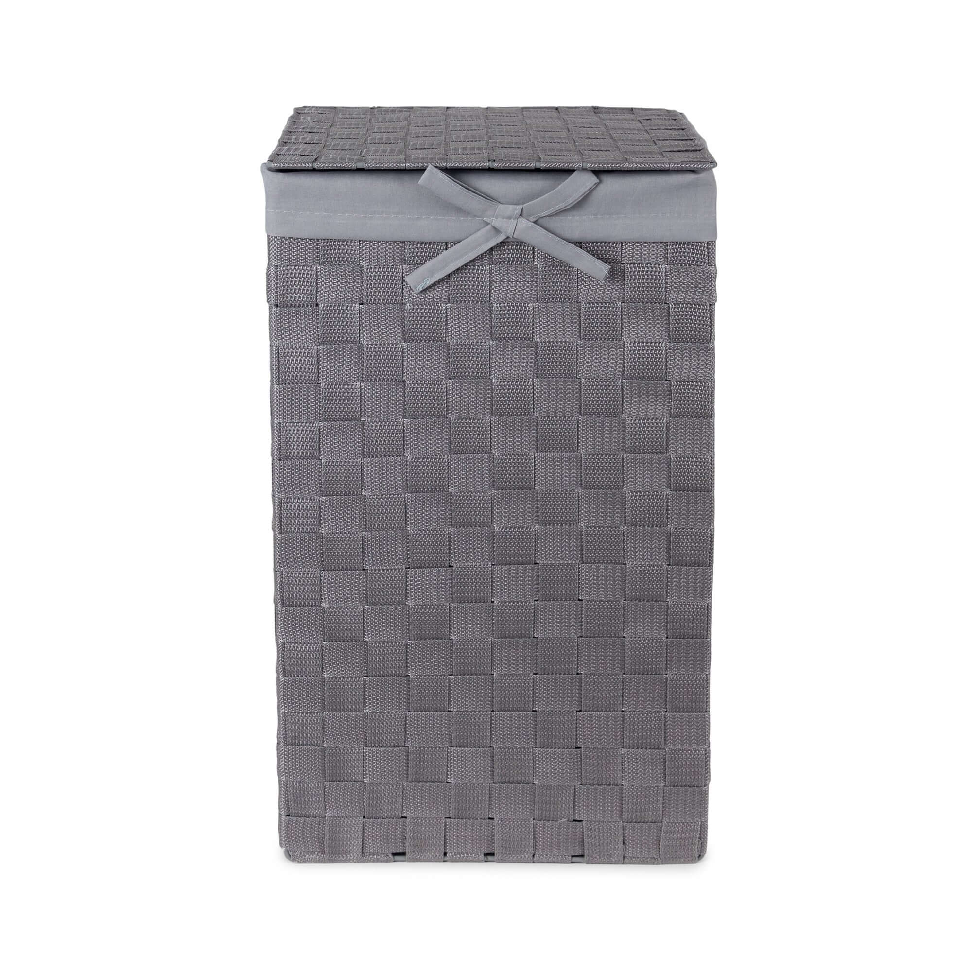compactor-stan-panier-linge-carr-couvercle-gris-sangles-tress-es image 2