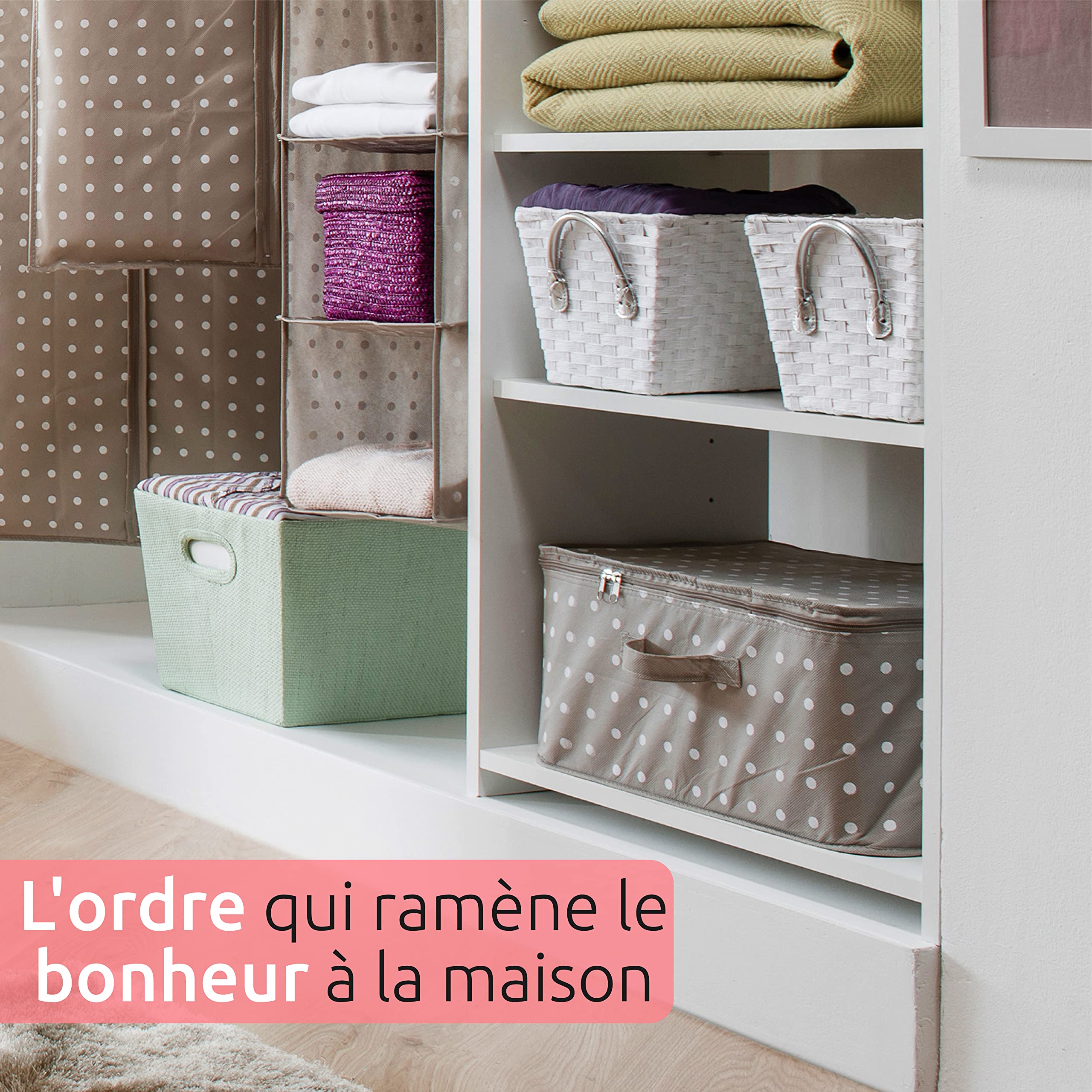 compactor-rivoli-sac-de-rangement-v-tements-marron-blanc-avec-fermeture-clair image 6