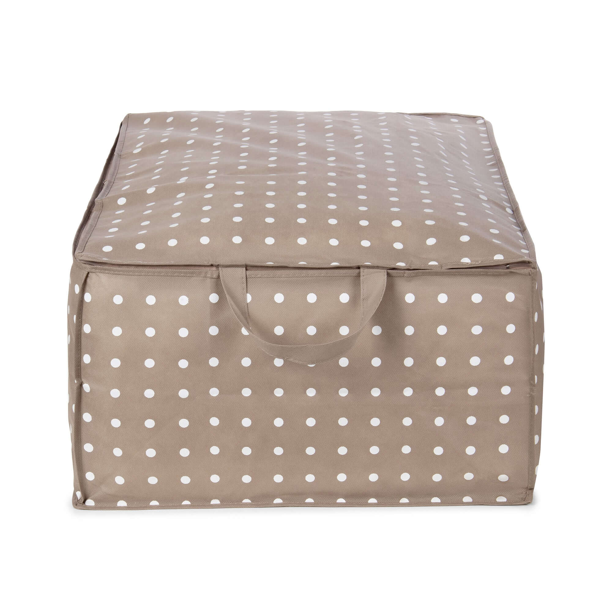 compactor-rivoli-housse-de-rangement-pour-couette-2-personnes-taupe-pois image 3