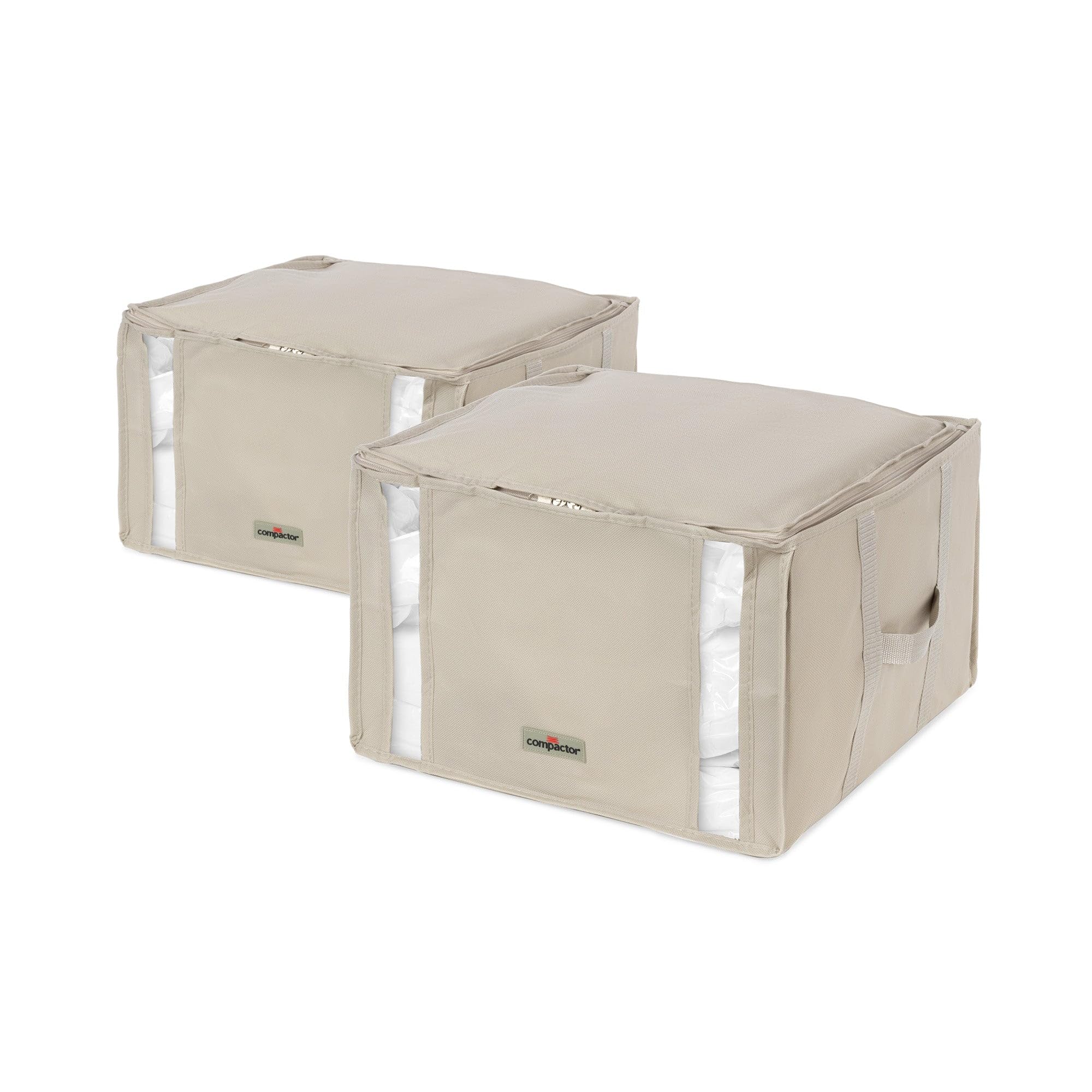 compactor-life-2-0-lot-de-2-housses-de-rangement-sous-vide-beige-42x40xh-25-cm image 2