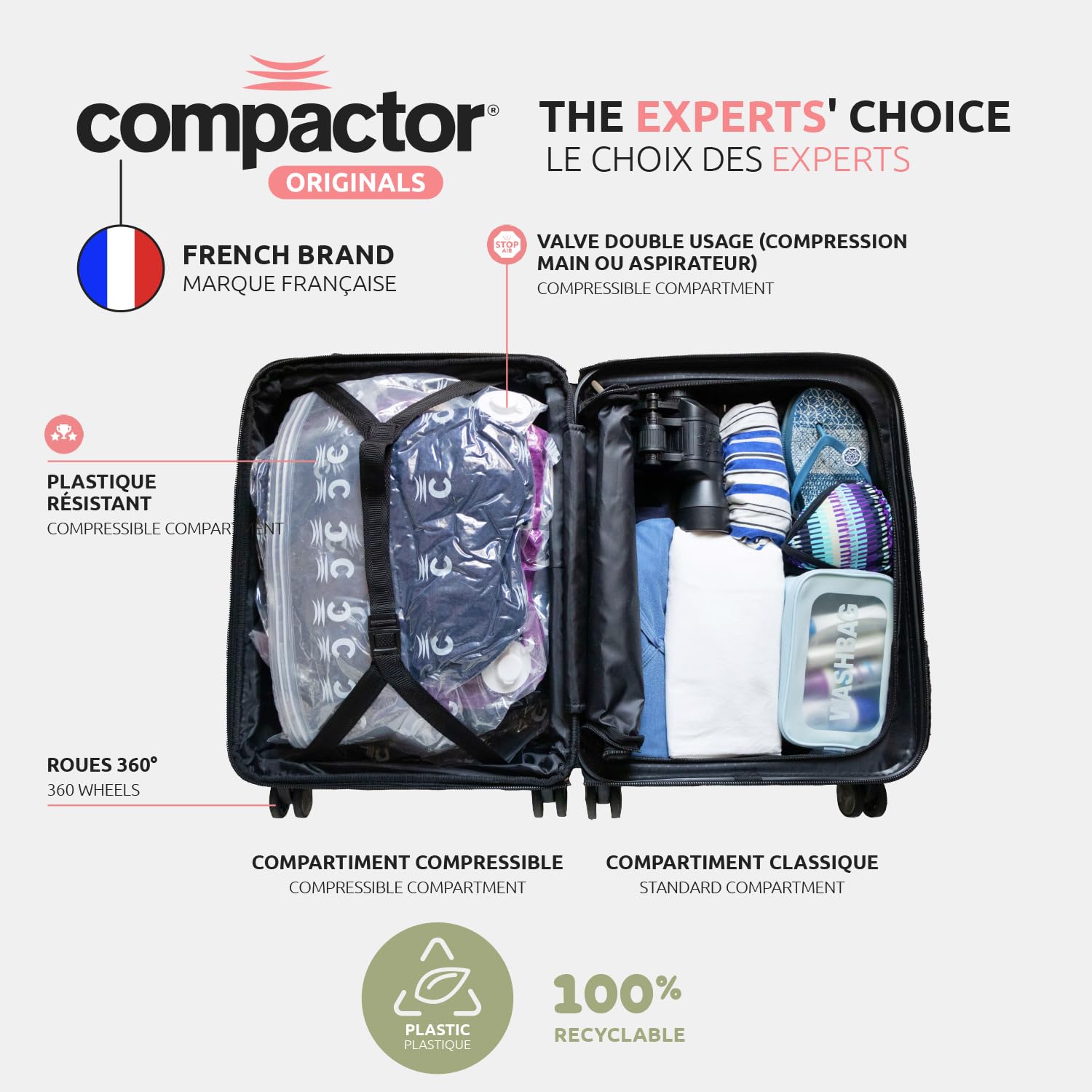 compactor-terra-set-de-3-valises-hybrides-s-l-xl-bleu-avec-compression-pompe-et- image 5