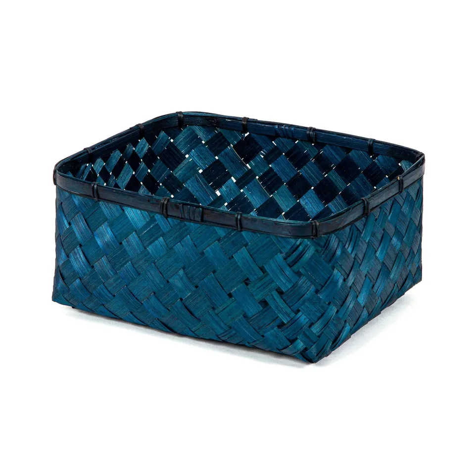 compactor-home-hanoi-panier-de-rangement-bambou-l-bleu-30-x-23-x-h-15-cm image 1