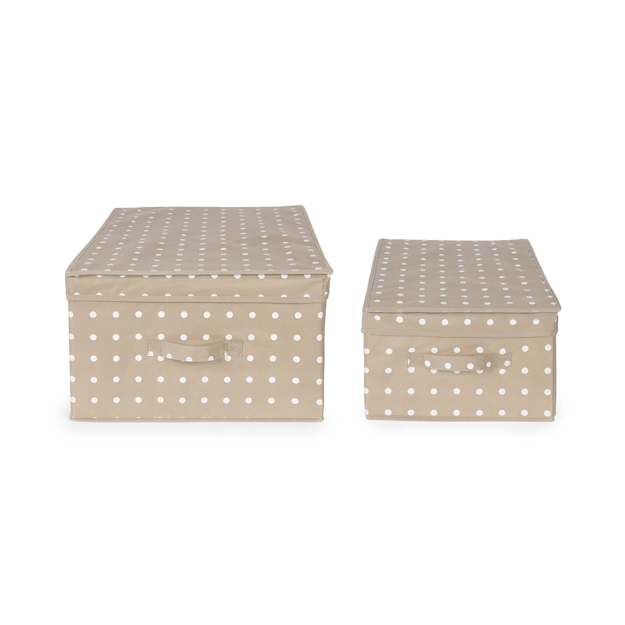 compactor-rivoli-lot-de-2-bo-tes-de-rangement-pliables-avec-couvercle-marron-bla image 2