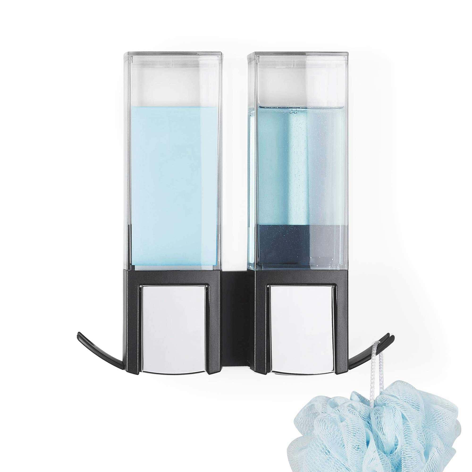compactor-double-distributeur-de-savon-mural-2-x-500-ml-noir-et-chrome image 5