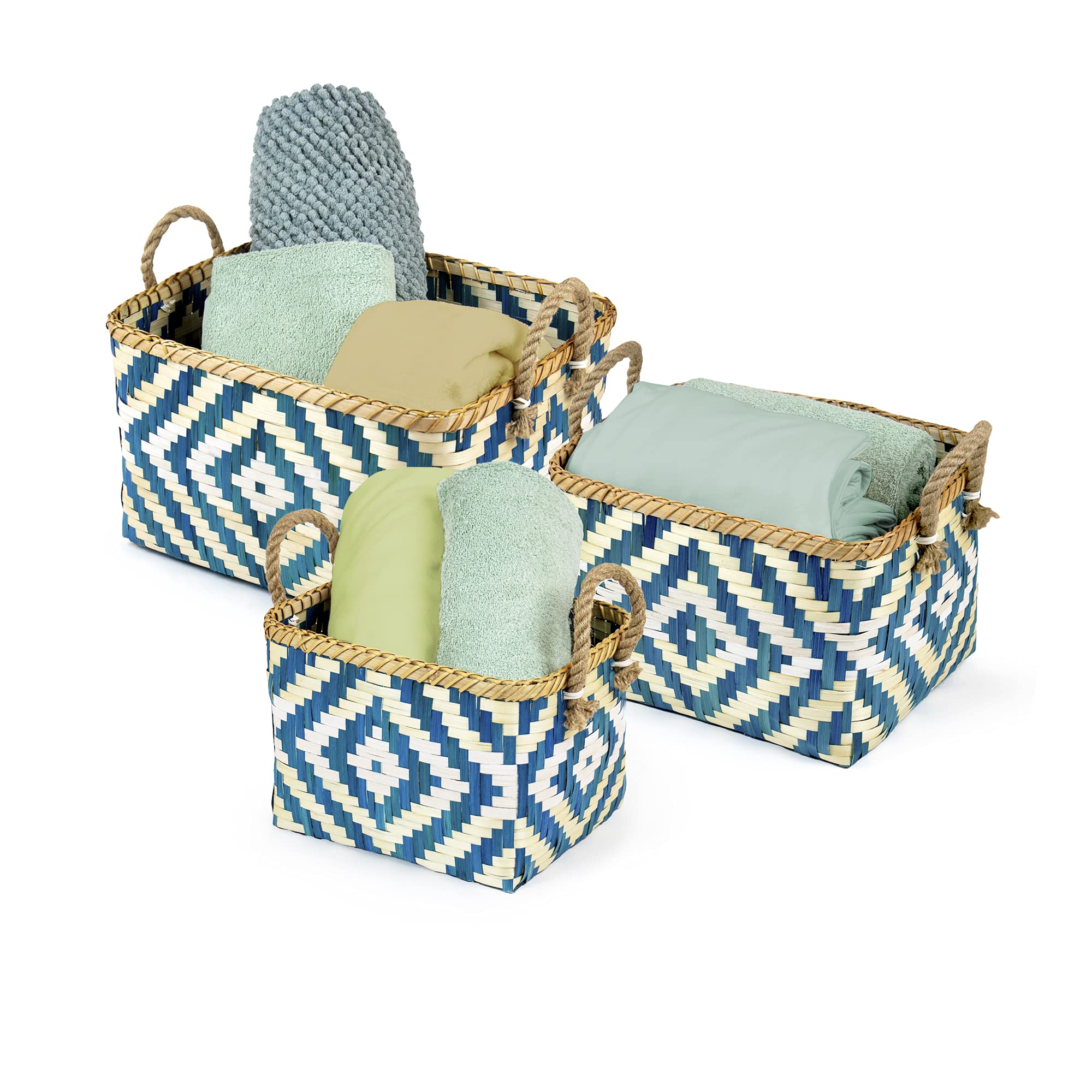 compactor-lot-3-paniers-bambou-tress-naturel-bleu-41-35-29-cm image 2